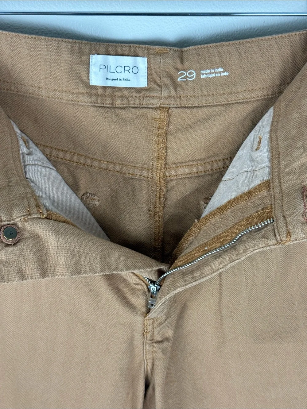 PILCRO Mid-Rise Wide Flare Adi Pants in Cognac - Picture 6 of 9